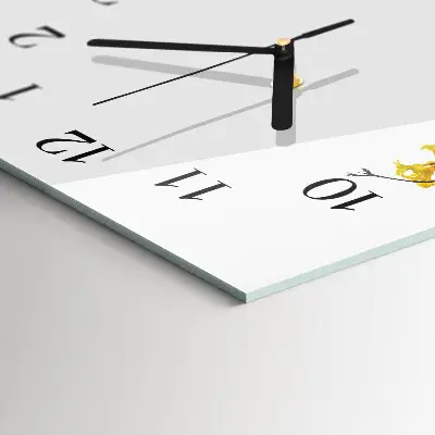 Verticale rechthoekige glazen wandklok Boom