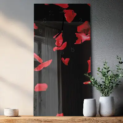 Decoratieve glazen klok verticaal Rozenblaadjes