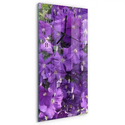 Verticale moderne glazen wandklok Sleutelbloemen