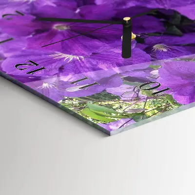 Verticale moderne glazen wandklok Sleutelbloemen
