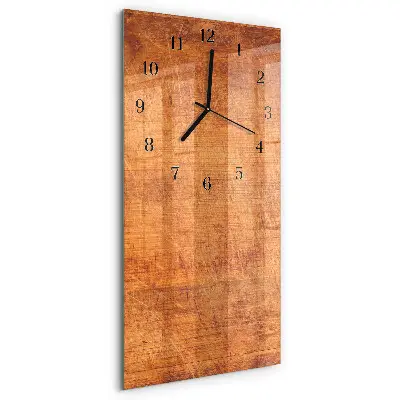 Verticale rechthoekige glazen wandklok Houten planken