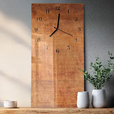 Verticale rechthoekige glazen wandklok Houten planken