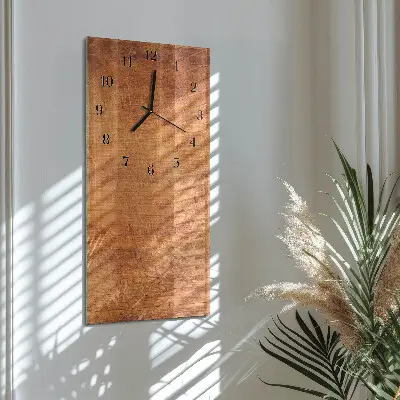 Verticale rechthoekige glazen wandklok Houten planken