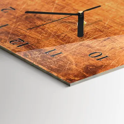 Verticale rechthoekige glazen wandklok Houten planken