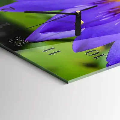 Verticale moderne glazen wandklok Bloem