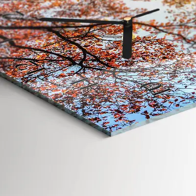 Rechthoekige glas klok verticaal Een bankje in het park