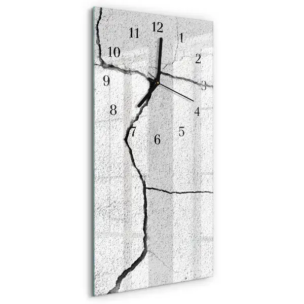 Verticale rechthoekige glazen wandklok Scheuren