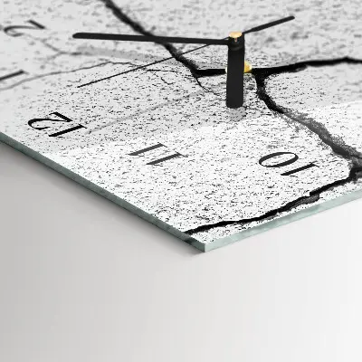 Verticale rechthoekige glazen wandklok Scheuren