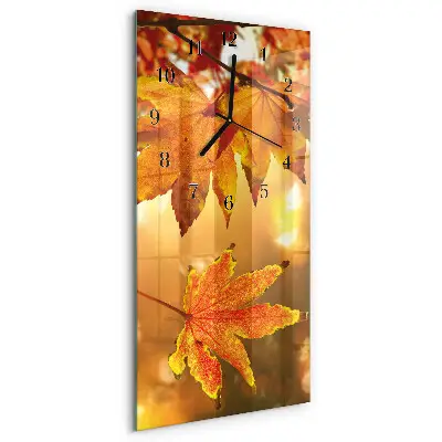 Verticale moderne glazen wandklok Bladeren