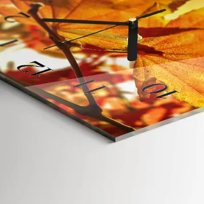 Verticale moderne glazen wandklok Bladeren