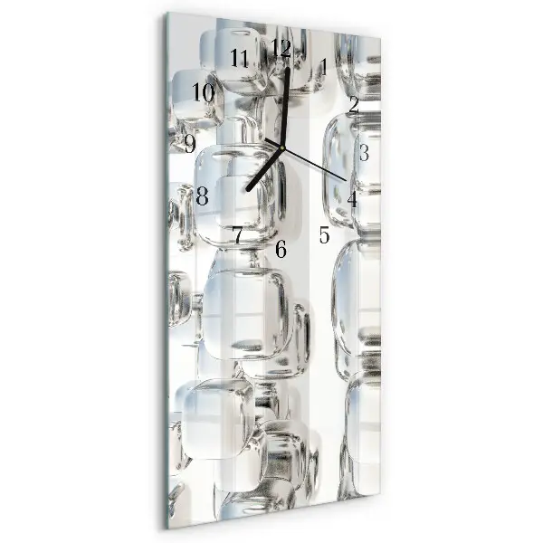 Decoratieve glazen klok verticaal 3D-kubus