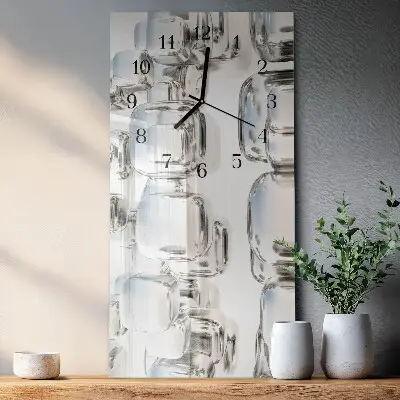 Decoratieve glazen klok verticaal 3D-kubus