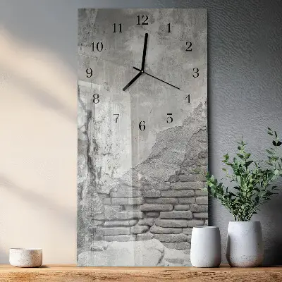 Verticale moderne glazen wandklok Muur