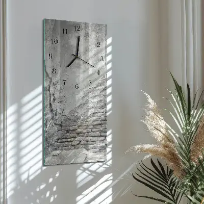 Verticale moderne glazen wandklok Muur