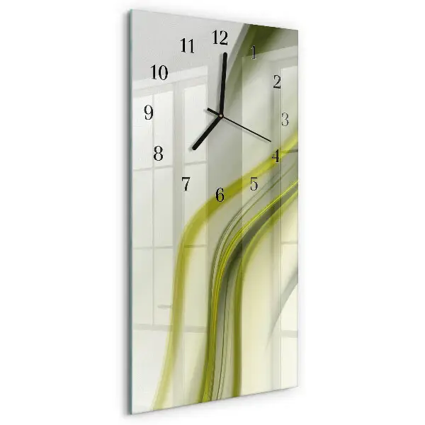 Rechthoekige glas klok verticaal Abstracte lijnen