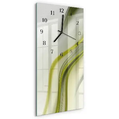 Rechthoekige glas klok verticaal Abstracte lijnen