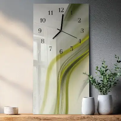 Rechthoekige glas klok verticaal Abstracte lijnen