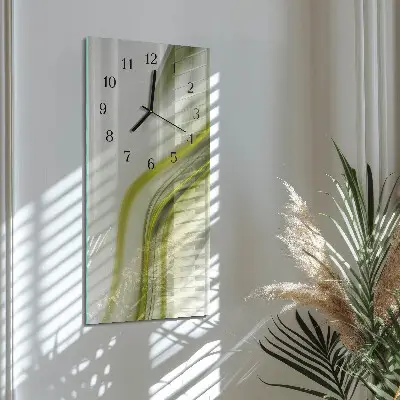 Rechthoekige glas klok verticaal Abstracte lijnen