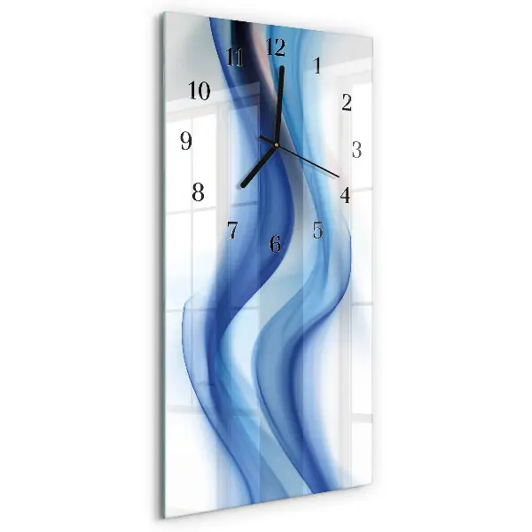 Verticale rechthoekige glazen wandklok Abstracte rook
