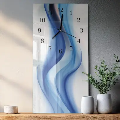 Verticale rechthoekige glazen wandklok Abstracte rook