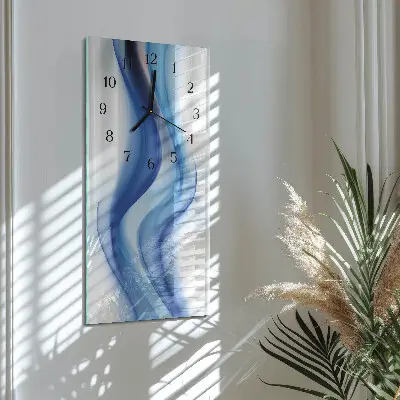 Verticale rechthoekige glazen wandklok Abstracte rook