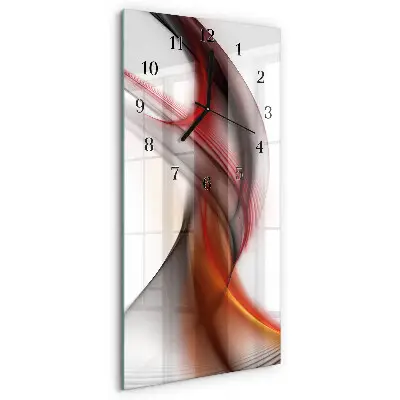 Rechthoekige glas klok verticaal Abstracte lijnen