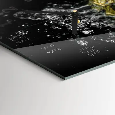 Verticale rechthoekige glazen wandklok Fruitwater