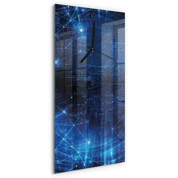 Verticale moderne glazen wandklok Matrix