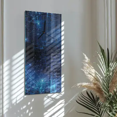 Verticale moderne glazen wandklok Matrix