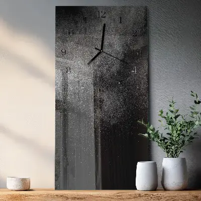Verticale rechthoekige glazen wandklok Zand