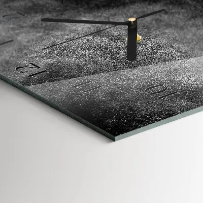 Verticale rechthoekige glazen wandklok Zand