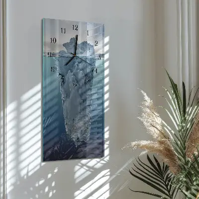 Verticale rechthoekige glazen wandklok Gletsjer
