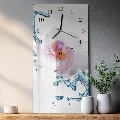 Glazen klok verticaal Orchidee