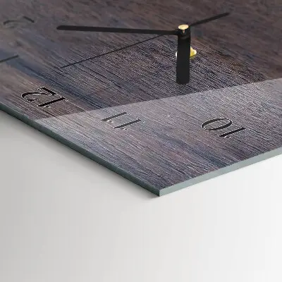 Verticale moderne glazen wandklok Houten plank