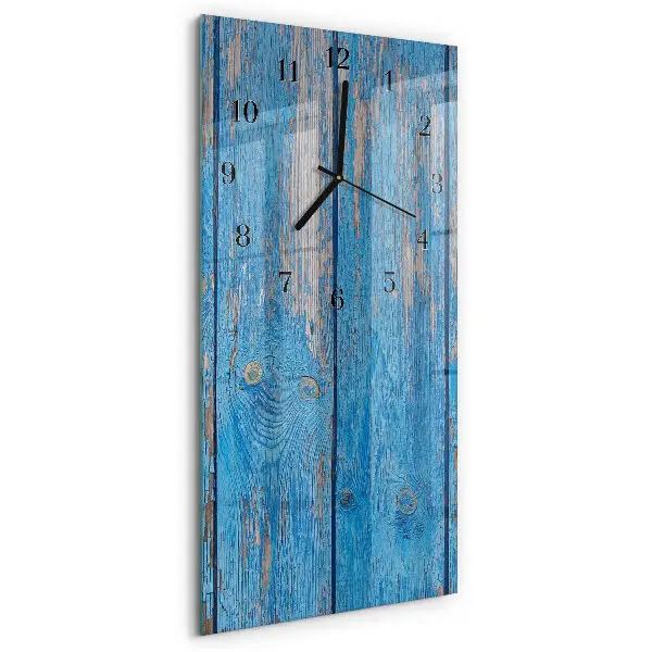 Verticale rechthoekige glazen wandklok Hout