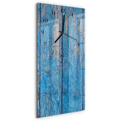 Verticale rechthoekige glazen wandklok Hout
