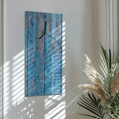 Verticale rechthoekige glazen wandklok Hout