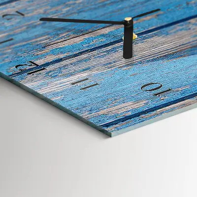 Verticale rechthoekige glazen wandklok Hout