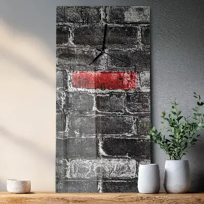 Verticale moderne glazen wandklok Baksteen