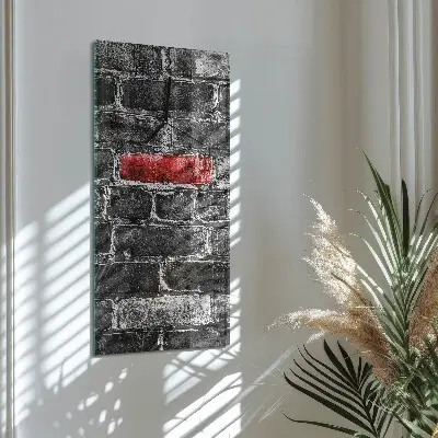 Verticale moderne glazen wandklok Baksteen