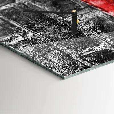 Verticale moderne glazen wandklok Baksteen