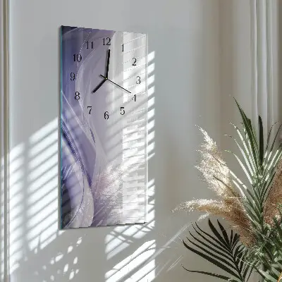 Verticale rechthoekige glazen wandklok Abstractie