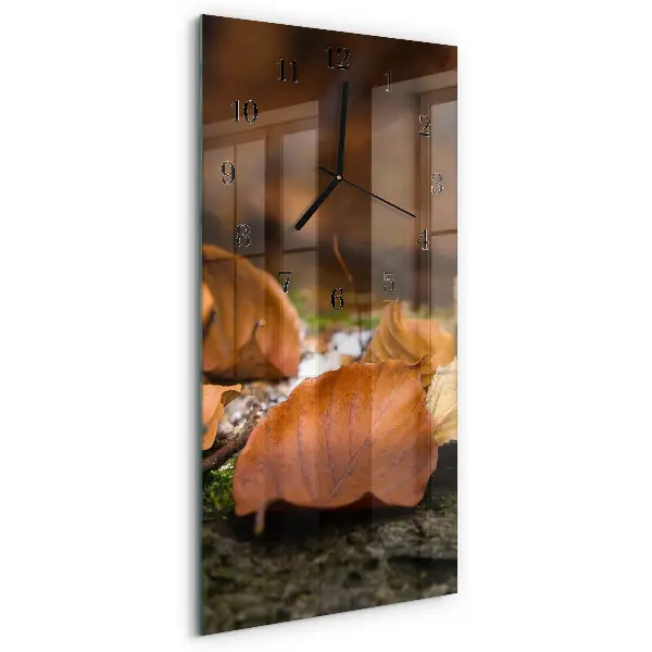 Verticale moderne glazen wandklok Herfst
