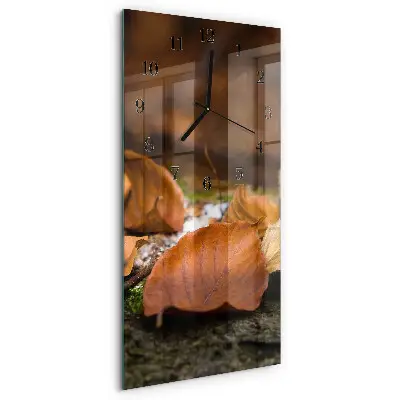 Verticale moderne glazen wandklok Herfst