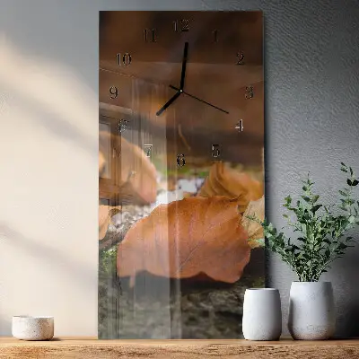 Verticale moderne glazen wandklok Herfst