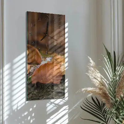 Verticale moderne glazen wandklok Herfst