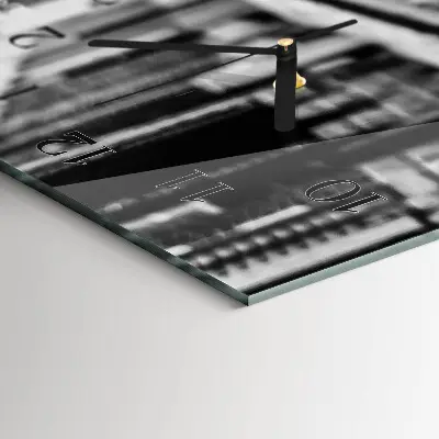 Rechthoekige glas klok verticaal Route
