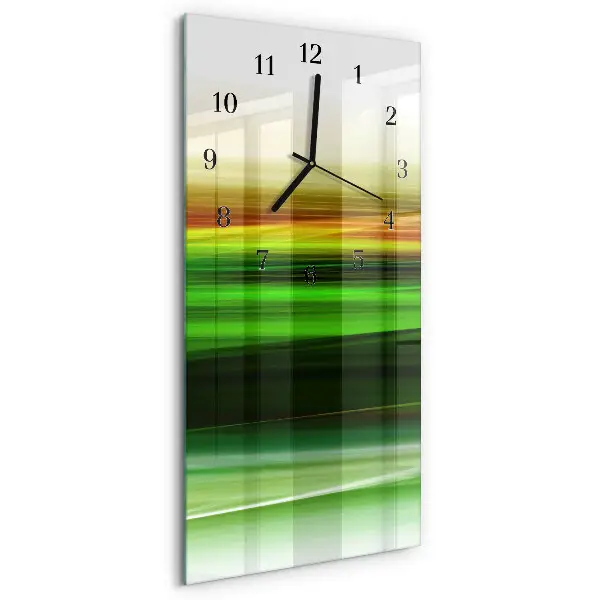 Verticale rechthoekige glazen wandklok Abstractie