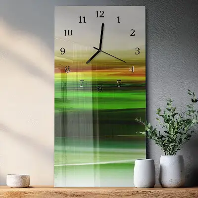 Verticale rechthoekige glazen wandklok Abstractie