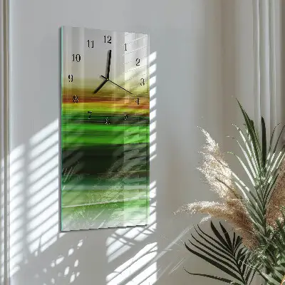 Verticale rechthoekige glazen wandklok Abstractie